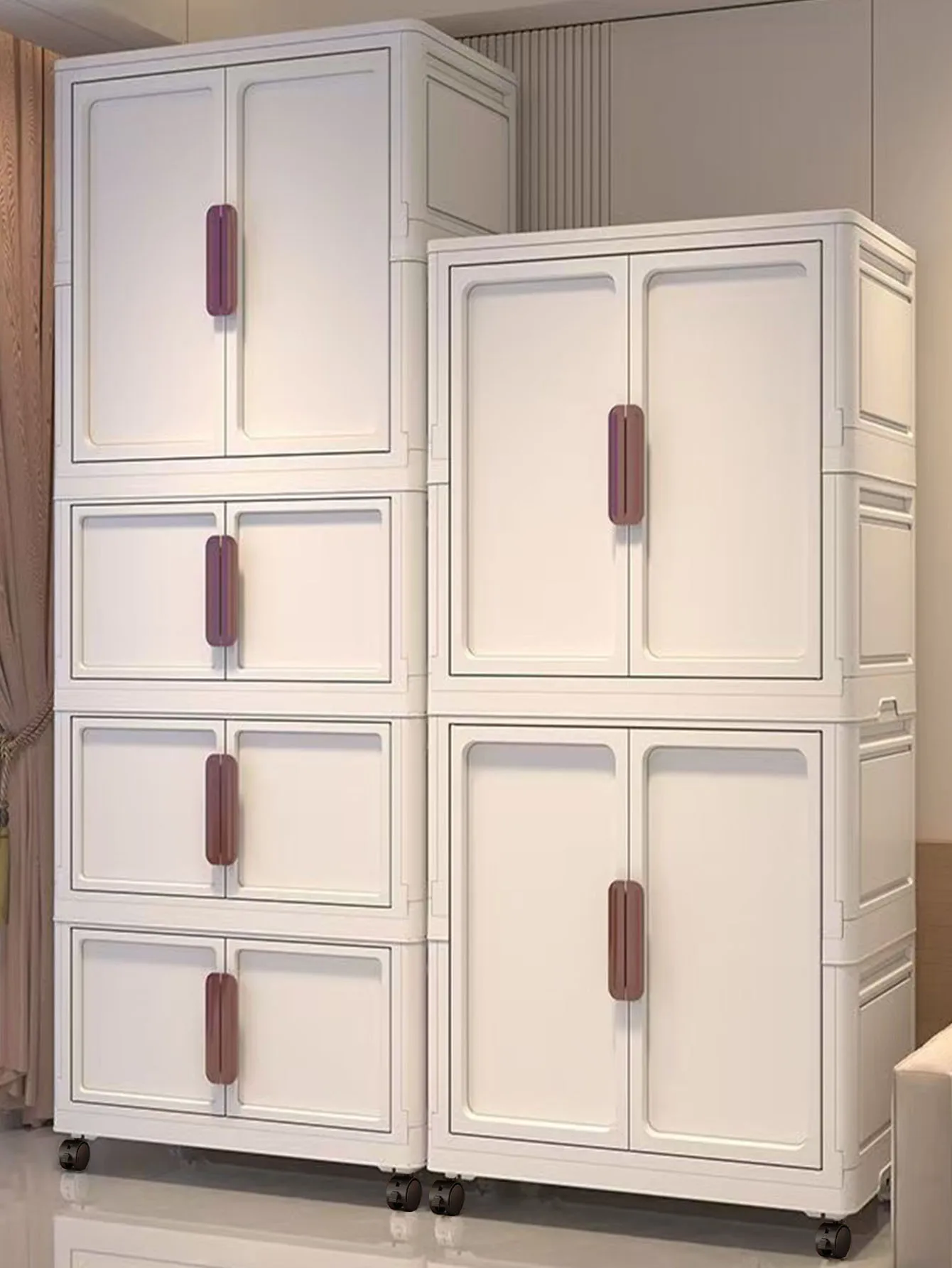 Kleiderschrank, mehrschichtiger Aufbewahrungsschrank, multifunktionale Aufbewahrungsbox, offene Tür, transparent, einfache Montage, Kunststoff-Aufbewahrungsschrank, Organizer, klappbarer