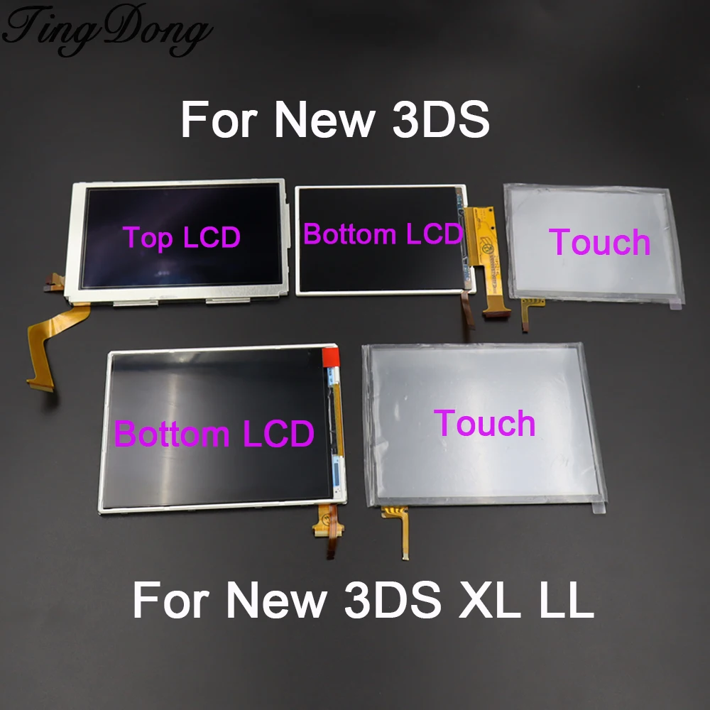 1PC/1Set Top Oberen und Unteren Unteren LCD Display Bildschirm Für Neue 3DS Neue 3DS XL LL controller Glas Display Bildschirm Touch Digitizer Image