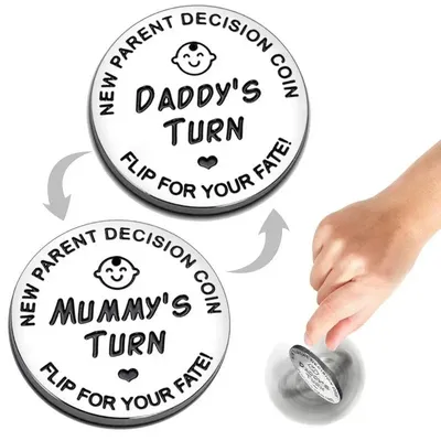 1pcs Double Sided New Parents Decision Coin Funny Baby Gift Pregnancy Gifts New Dad Mom Gifts for First Time to be Daddy Mummy