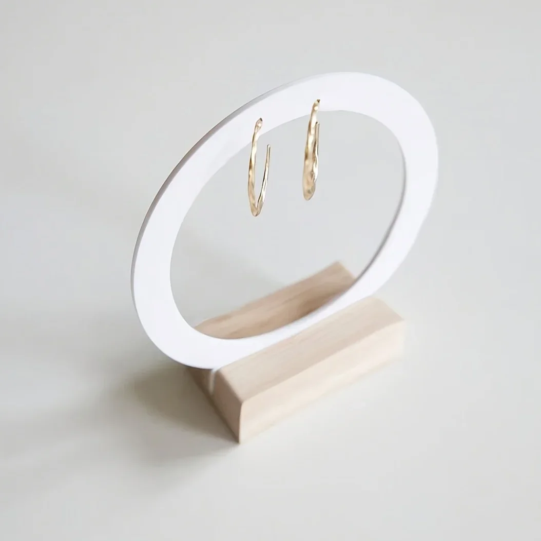 Minimalistischer runder Schmuckständer aus Acryl, Ohrring-Präsentationsständer für Schminktisch/Schreibtisch, leichte, luxuriöse Aufbewahrung von Accessoires