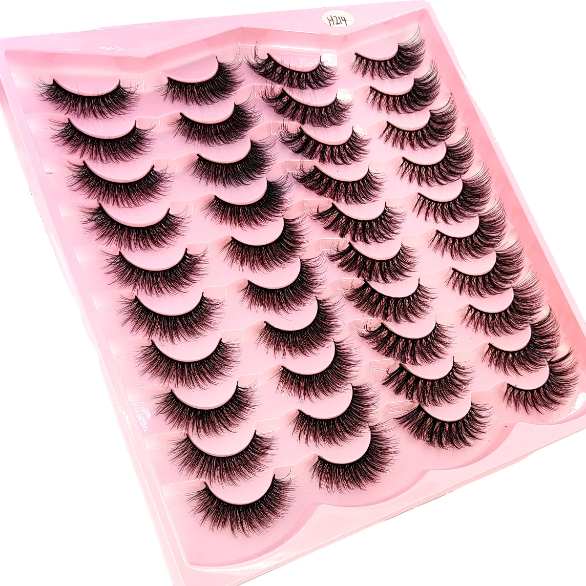 Neue 20 Paar falsche Wimpern aus 3D-Kunstnerzfell, natürliche/dicke lange Wimpern, weises Make-up und Schönheitsverlängerungswerkzeug Image