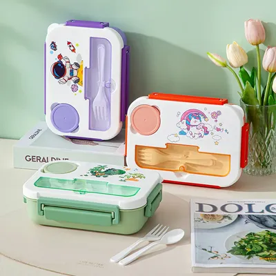 1300ML Tragbare Bento Lunch Box Cartoon-Muster Bento Box für Kind Sandwich Snack Obst Box Lebensmittel Lagerung Container mikrowelle