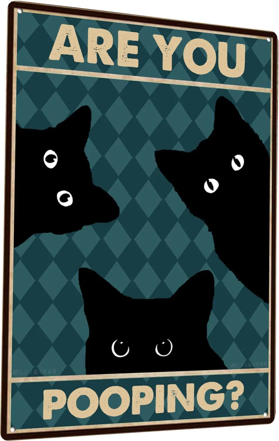 Blechschilder Vintage Black Cat Are You Pooping Badezimmer Toilette Wand Toilette Dekor, Lustige Kitty Katze, Katzenliebhaber Geschenk, Katze, Nur