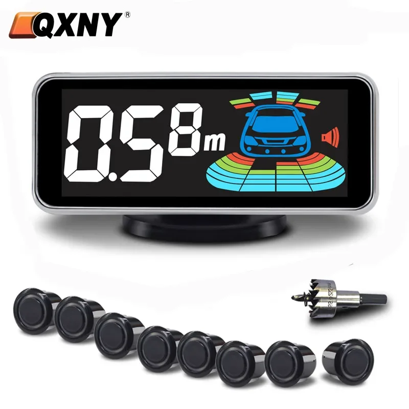 8-Parktronic-Parksensoren-Kit, umkehrbar, vorne und hinten, Auto-Backup-Radar-Detektor, unterstützt Unterstützung, Ton, Aler AID Image