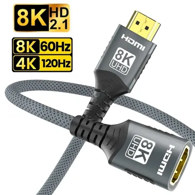 Ultra-High-Speed-HDMI-Kabel 48 Gbit/s 8K@60 Hz 4K@120 Hz HDMI 2.1 Stecker auf Buchse Verlängerungskabel für PS5 Xbox RTX Gaming PC TV Monitor