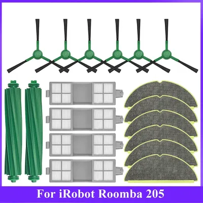 Zubehör für iRobot Roomba 205, DustCompactor Vac/Combo, Hauptseitenbürste, Hepa-Filter, Mopptuch, Staubbeutel, Staubsaugerteile