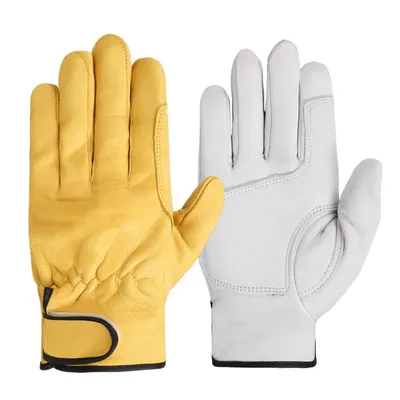 Leather Fire Resistant Heat Resistant Gloves Outdoor Barbecue Heat Wear Resistant Cooking Oven Gloves Two Layer