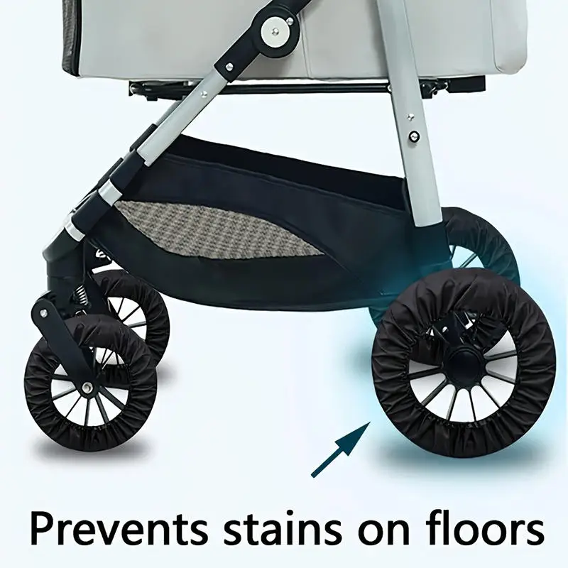 4Pcs Baby Kinderwagen Rad Abdeckung Staubdicht Rollstuhl Reifen Schutz Infant Kinderwagen Rad Anti-Schmutzig Reifen Zubehör Image