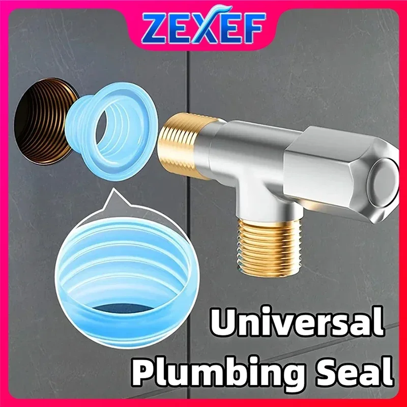 ZEXEF Silikondichtung, Unterlegscheibendichtung für Wasserhahn, Gummi-Lochstopfen für fusselfreies Leckage, Sanitär, auslaufsicheres Kamerarrohr Image