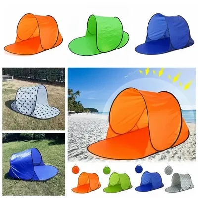 Small Folding Tent UV-proof Uv-proof Beach Tent Automatic Ultra-light Leisure Tent Single Layer Water-resistant Beach Canopy BBQ