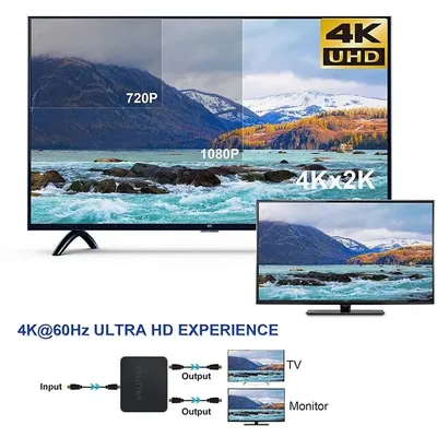4K HDMI-kompatibel Splitter Schalter 1 in 2 Out Video Distributor Verstärker Dual Display für Box PC Monitor projektor Laptop