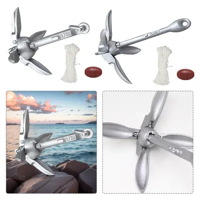 0.7/1.5KG Grapnel Anchor Folding Kayak Anchor with 65ft Marine Rope and Buoy Boat Anchor for Kayak Canoe Paddle Board