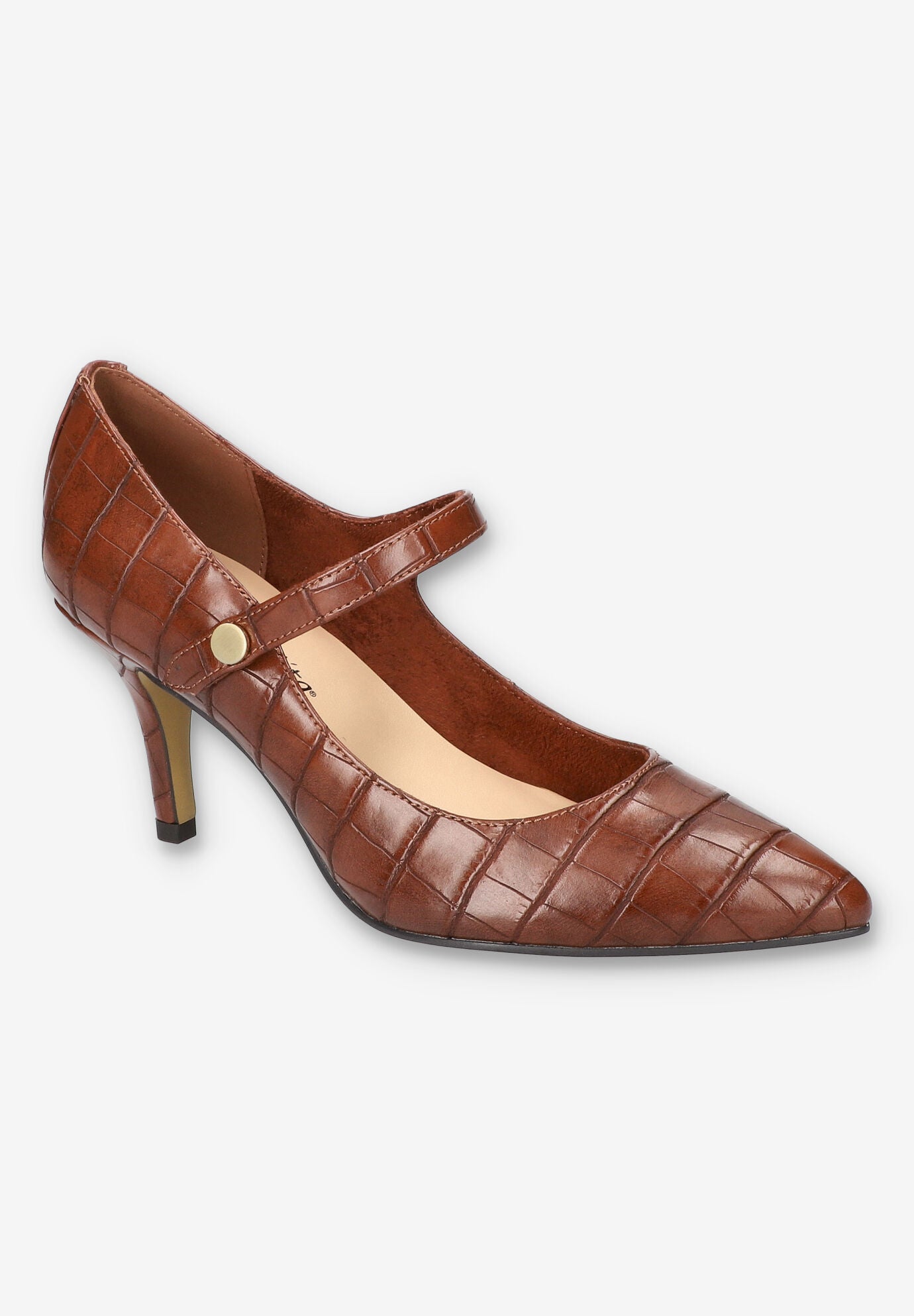 Women's Lainey Mary Jane Pump by Bella Vita in Tan Croco (Size 12 M)