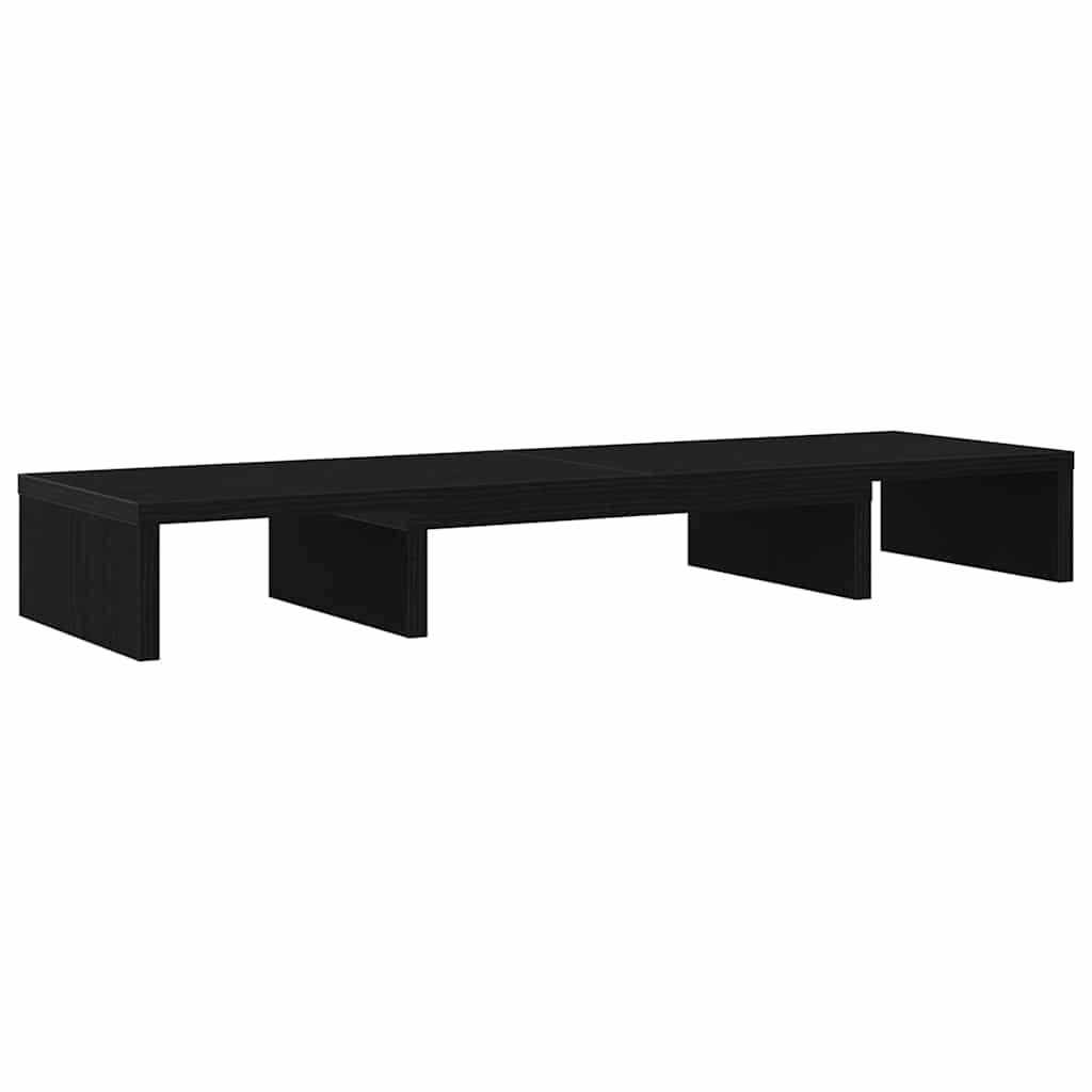 vidaXL Monitorständer Verstellbar Schwarz Eichen-Optik 80x24x10,5 cm Image
