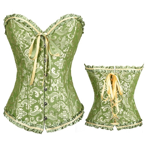 Per donna Corsetto modellante per la vita Intimo Modellante Corsetto sexy Sexy Dolce Floreale Senza schiena Vacanza Feste Streetwear Senza Maniche Corsetto Nero Rosso Verde Primavera Autunno
