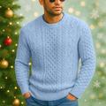 Per uomo Felpa Maglione Treccia Maglia Top Regolari Lavorato a maglia Slim Fit Semplice Girocollo Natale Maglieria Natale Casuale Abbigliamento Autunno Inverno Nero Rosa M L XL