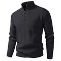 Per uomo Felpa Maglione A Coste Maglia Top Regolari Lavorato a maglia Semplice Collo Alto Vacanza Moda Affari Casuale Abbigliamento Primavera Autunno Nero Rosso M L XL
