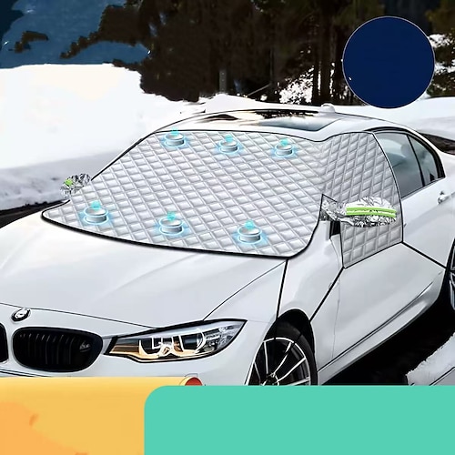 copertura magnetica anti-neve per auto, mezza copertura per auto con protezione del parabrezza anteriore, parasole spesso e scudo antineve resistente al calore per inverno ed estate