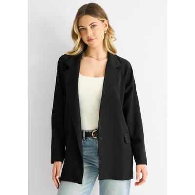 Schwarzer taillierter Blazer in Übergröße Image