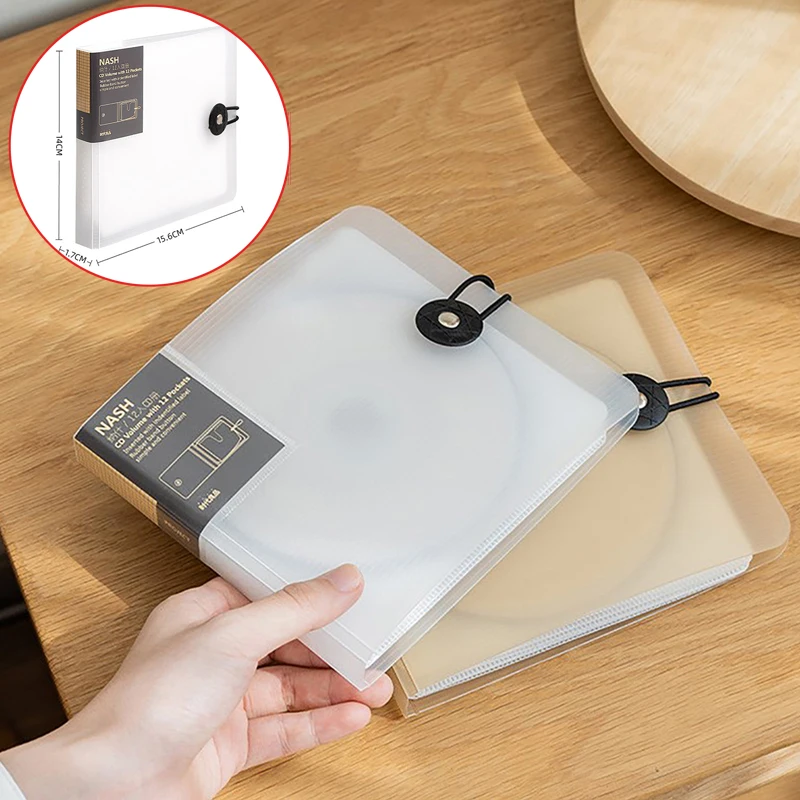 Sac de rangement transparent pour documents, étui en plastique pour disque CD, porte-DVD, portefeuille, sac de couverture d