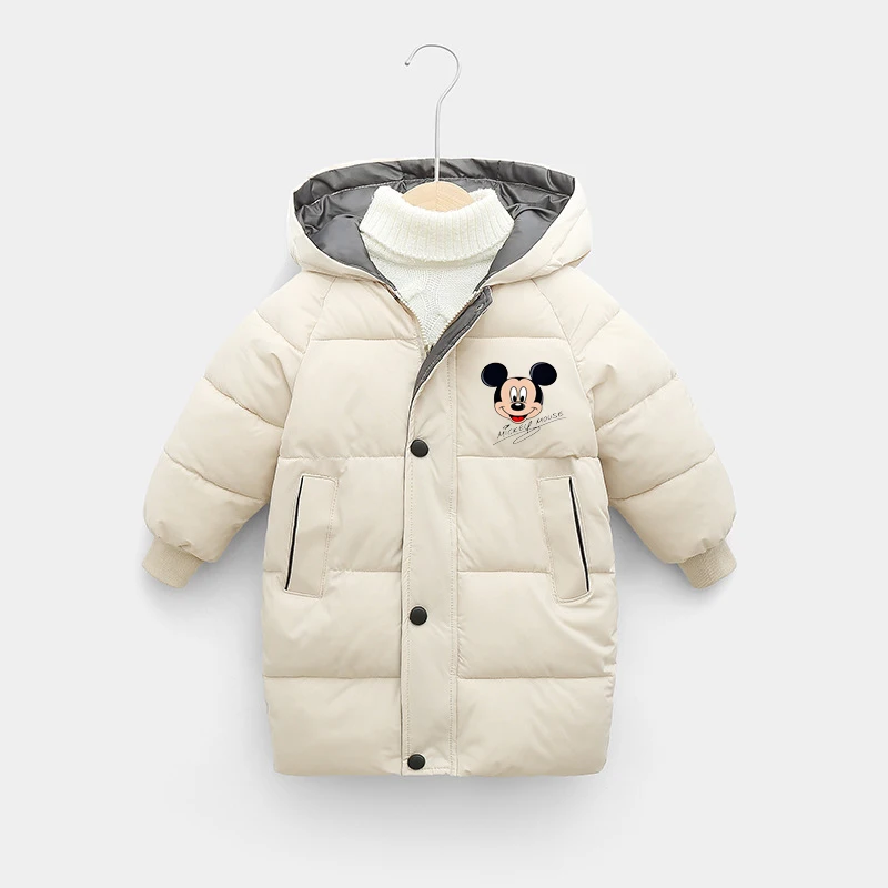 Doudoune à capuche sur le thème de Mickey pour filles, vêtements d