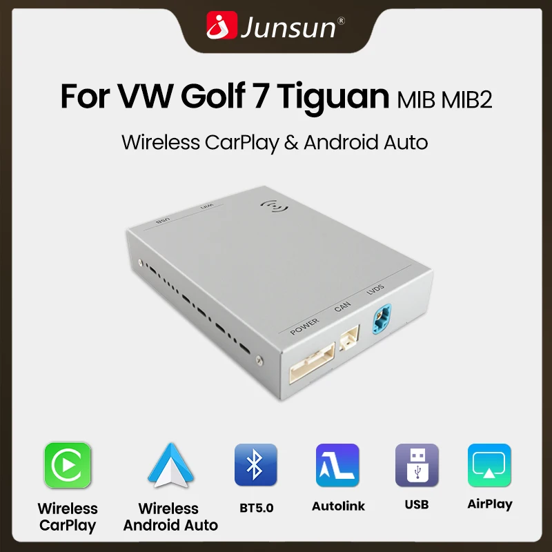 Junsun Wireless CarPlay Android Modul Decoder Für VW Volkswagen Skoda Octavia Superp Golf 7 Polo Passat B8 Spiegel Link MIB MIB2 Image