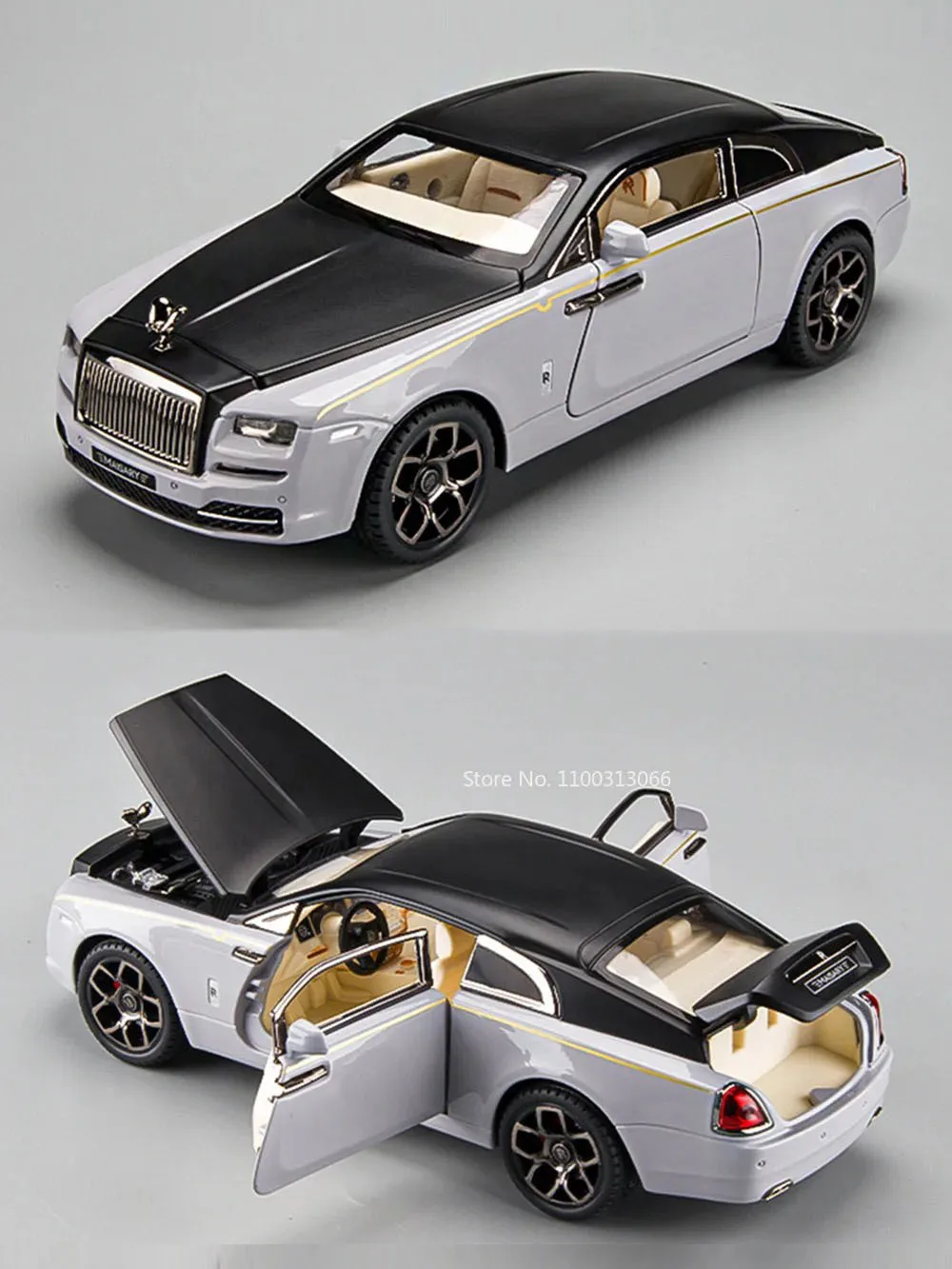1:22 Rolls-Royce Wraith Phantom Modelle Autos Spielzeug Türen geöffnet Sportwagen Rad zurückziehen Fahrzeuge Modelle für Jungen Festival Geschenke Image