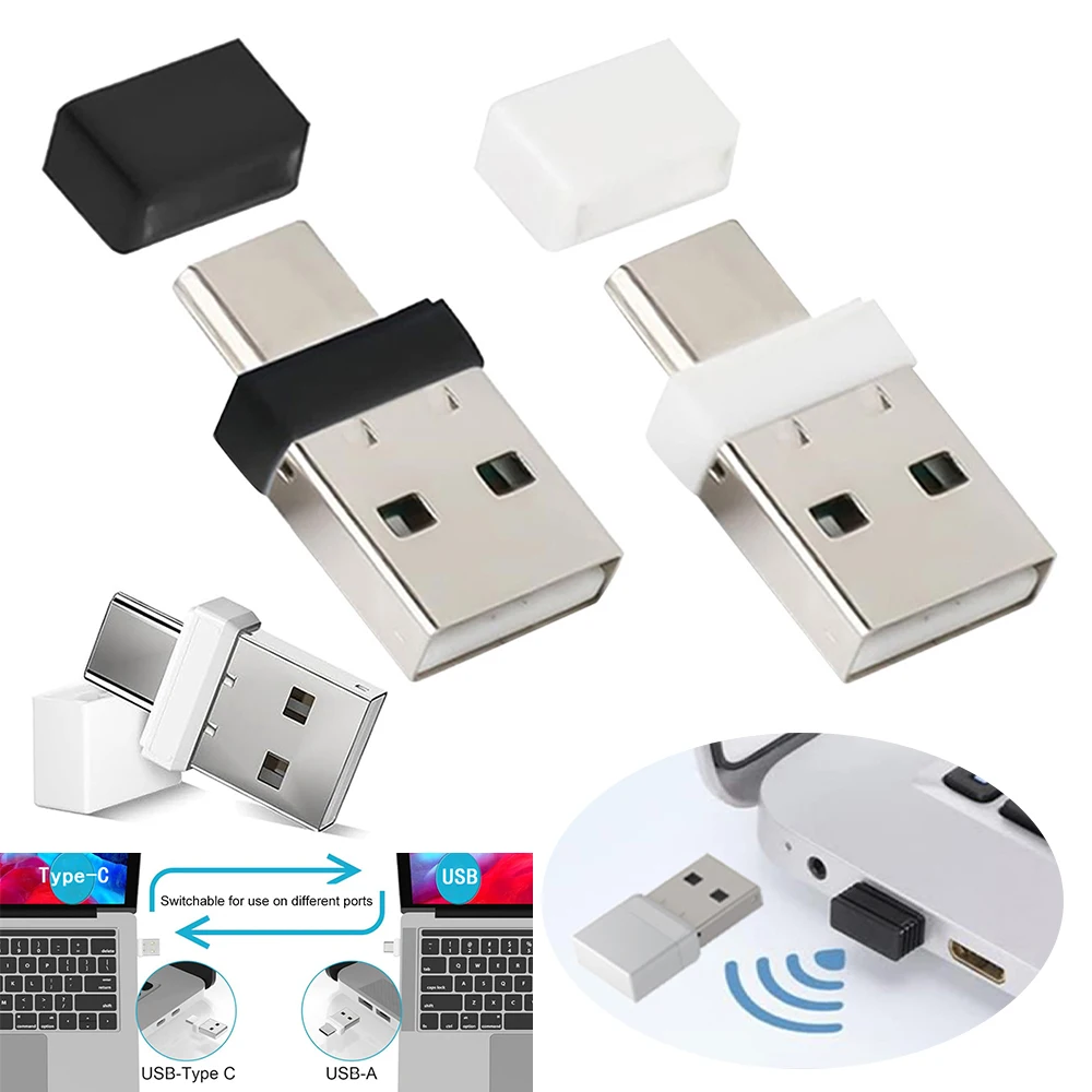 2-in-1-Maus-Jiggler-Mover, Plug & Play, nicht erkennbarer Shaker, USB- und Typ-C-Anschluss für Computer, Laptop, hält den PC wach, für Tablet-PC Image