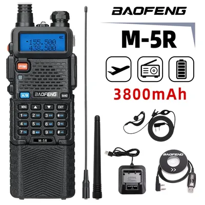 1PC Baofeng M-5R WAKI TOKI M-5R Multiband Radio 1800mAh Charging Wireless VHF Marine Radio 10W Output Power 5km Ran