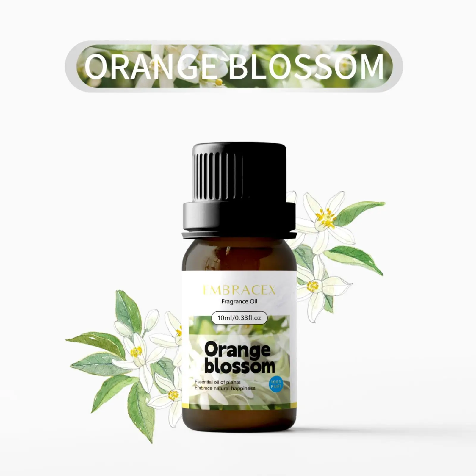 10 ml ätherisches Orangenblütenöl, blumig duftende Parfüm-ätherische Öle zum Baden, Gesichts- und Körperpflege, langanhaltende Duftgeschenke