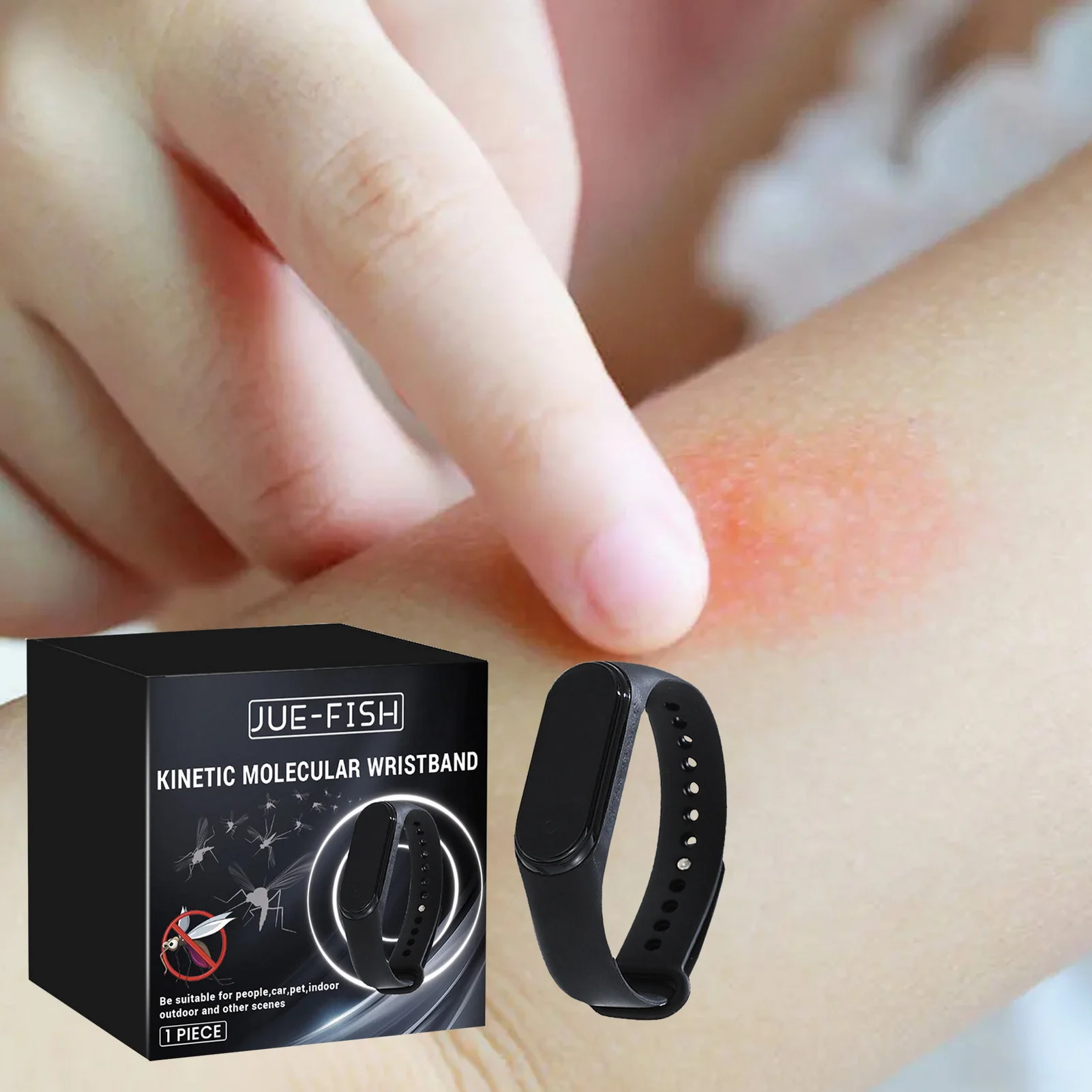 Ultraschall-Armband gegen Mücken, kinetisches molekulares Armband, Anti-Mücken-Repeller-Armbanduhr für den Schutz im Freien Image