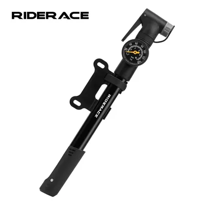 Portable Bicycle Pump with Gauge Aluminum Alloy Hand Tire Air Inflator Bike Car Scooter Schrader Presta Valve AV FV