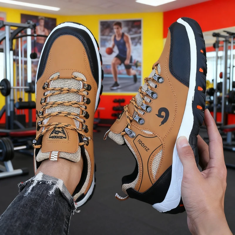 Wasserdicht männer Leder Wanderschuhe Camping Laufen Jogging Schuhe Atmungs Athletic Trainer Masculino Zapatillas De Deporte