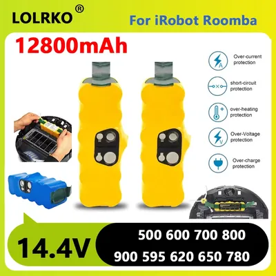 12800mAh 14.4V Vacuum Cleaner Battery for iRobot Roomba 500 600 700 800 900 Series 510 530 550 650 770 780 790 870 880 960 980
