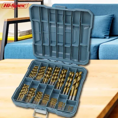 Hi-Spec 44/99pcs-130pcsTitanium Drill Bit Set Cobalt Twist Drill Bits Metric Straight Shank Set Stainless Steel Metal Drills set