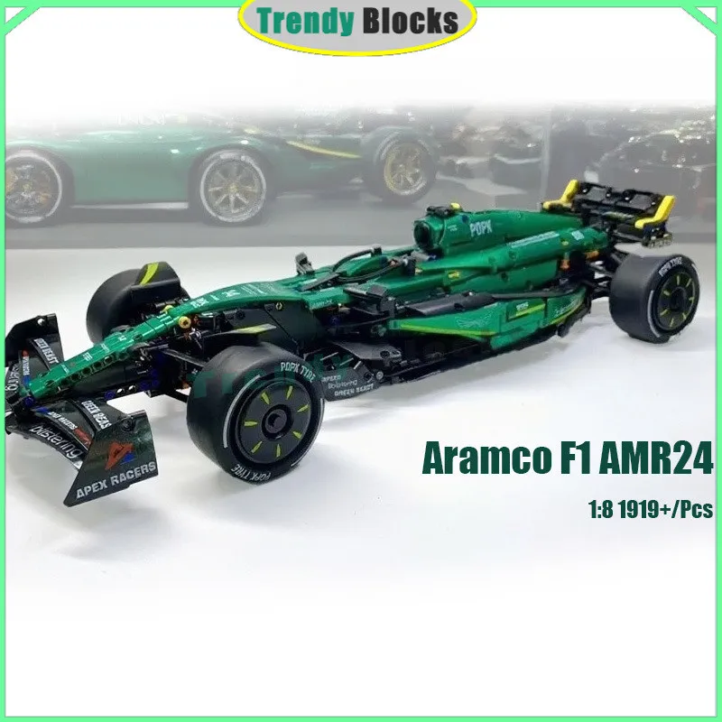 MK6022 1919PCS 1:8 Martin Aramco AMR24 Bausteine MOC Technic F1 Auto Spielzeug Geschenke für Jungen Kinder Image