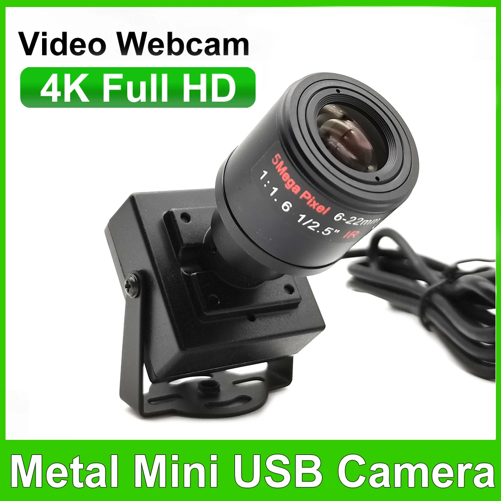 30fps HD 4K 8MP Mini-USB-Webcam mit 6-22mm manuellem Zoomobjektiv 2K 2560x1440 1,8mm/2,8mm Objektiv PC-Webcam-Videokamera Plug-and-Play Image