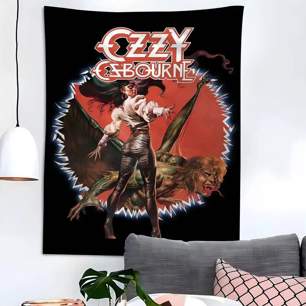 1 Stück Heavy Metal Band O-Ozzy O-Osbourne Wandteppich Indischer Buddha Wanddekoration Hexerei Böhmische Hippie Wandbehang Blätter