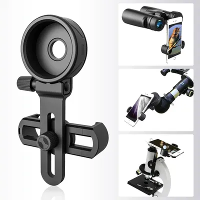 Upgrade Telescope Phone Adapter Universal Cell Phone Mount For Binoculars, Monocular, Microscope, Spotting Scope, Telescope Clip