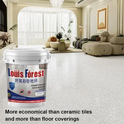 High-Gloss Marble Effect Epoxy Floor Coating, Waterproof Paint for Garage & Home Floors, Solves Poor Durability/Stain Issues