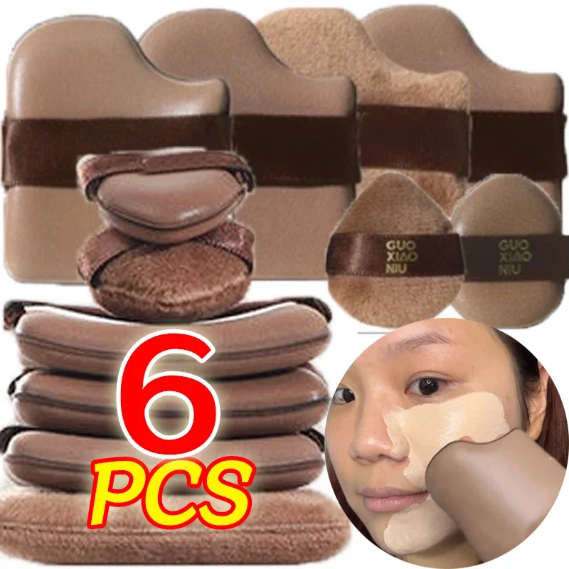 6 stücke Dual-Use-Kosmetik Puff Set Schokolade Cookie Weiche Puderquaste Trockene und Nass Foundation Air Kissen Make-Up schwamm Schönheit Werkzeug