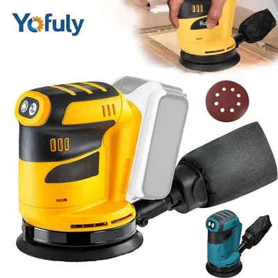 125mm Cordless Orbital Sander Wood Grinder Electric Car Polisher Metal Polishing Grinding Sanding Machine For Dewalt /Makita
