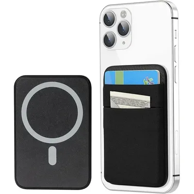 Magnetic Phone Wallet Card Holder, Elastic Lycra Magsafe Card Holder Compatible with iPhone 16 15 Pro Max Samsung Android Phones