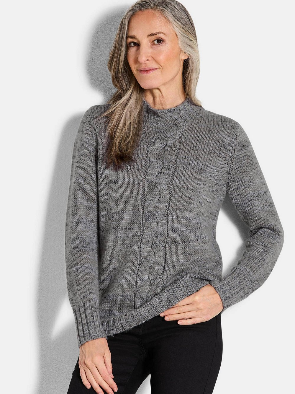 Goldner Pullover Damen grau, 44 Image