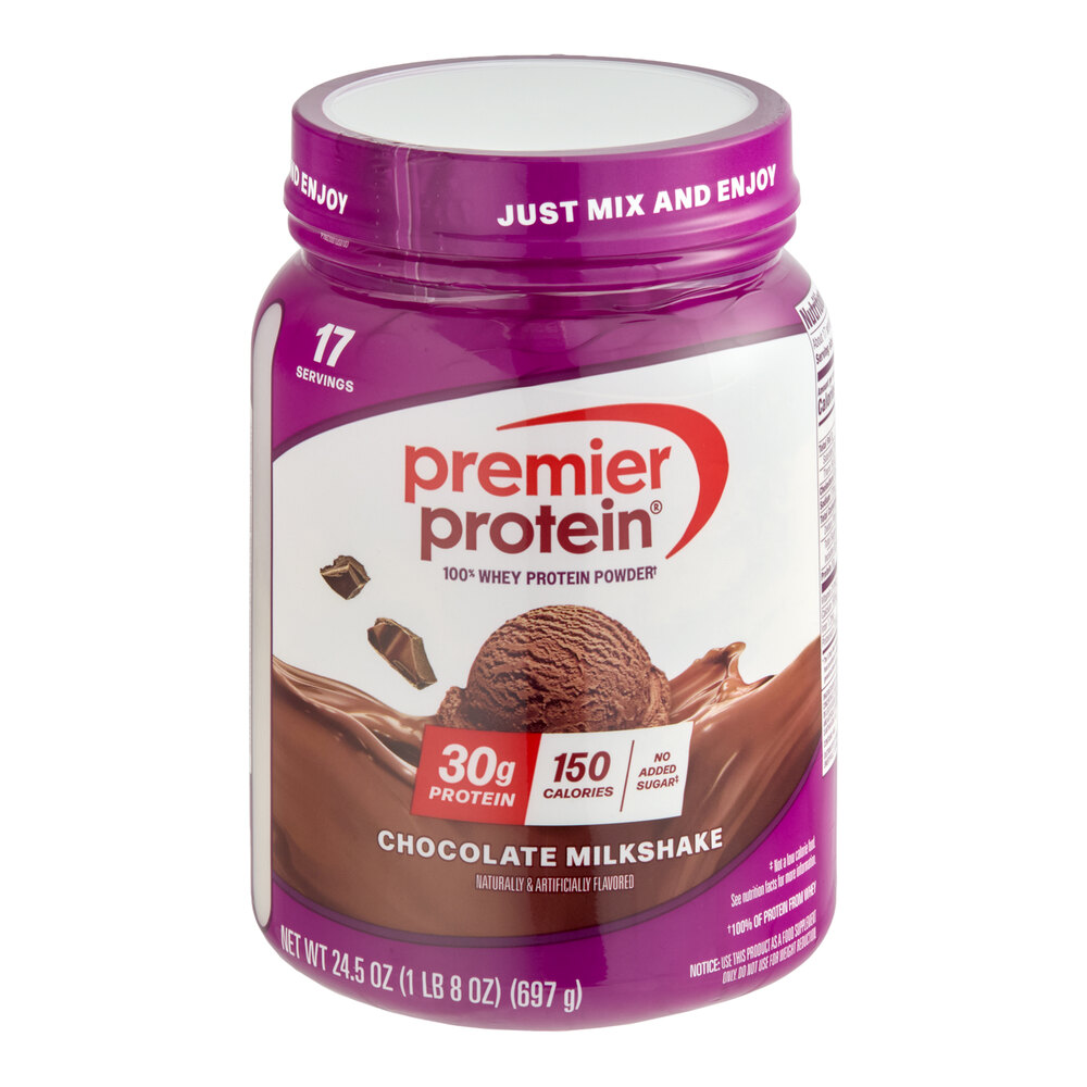 Premier Protein Chocolate Milkshake Protein Powder 24.5 oz. - 3/Case