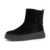 Winterboots GABOR, Damen, Gr. 44, schwarz, Veloursleder, unifarben, casual, Schuhe, Plateau, Stiefelette mit praktischem Innenreißverschluss