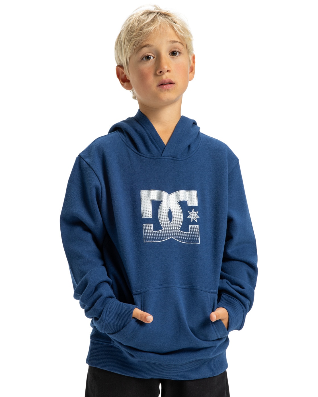 Hoodie DC SHOES "DC Star Reflective", Jungen, Gr. 10(140-148cm), blau (estate blau), Obermaterial: 55% Baumwolle, 25% Baumwolle, 20% Polyester;, Sweatshirts Hoodie