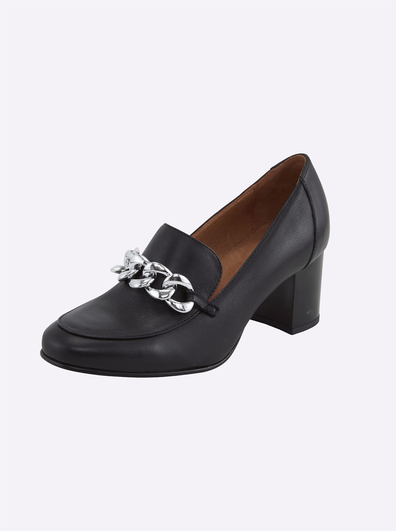 Pumps HEINE, Damen, Gr. 37, schwarz, Glattleder, Leder, Schuhe