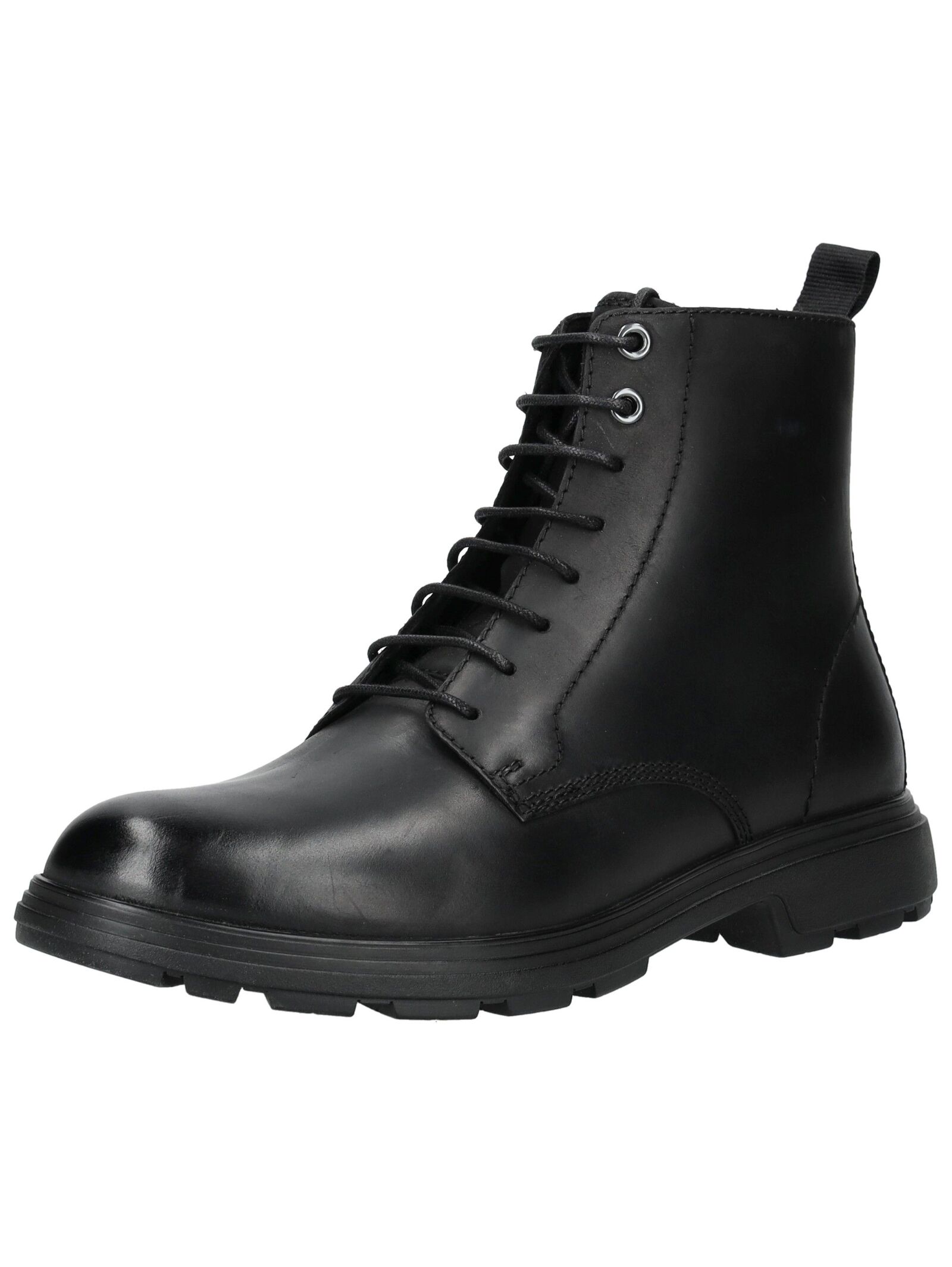 Schnürstiefelette GEOX "Geox Stiefelette Leder", Herren, Gr. 40, schwarz, Leder, Schuhe