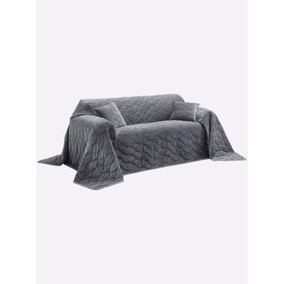 Bettüberwurf HEINE HOME Gr. 2, grau, B:250cm L:190cm, 100% Polyester, Tagesdecken Image